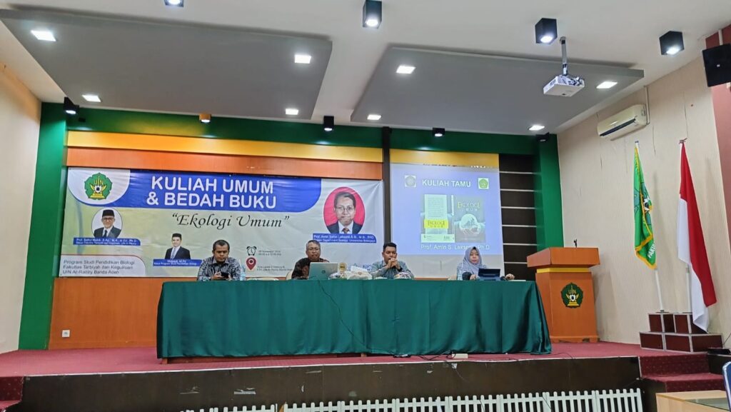 PROGRAM STUDI PENDIDIKAN BIOLOGI LAKSANAKAN KULIAH UMUM DAN BEDAH BUKU “EKOLOGI UMUM”